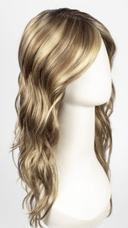 RH12/26RT4 | Light Brown with Chunky Golden Blonde Highlights and Dark Brown Roots