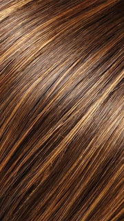 6F27 - Brown w/Light Red-Golden Blonde Highlights & Tips 
