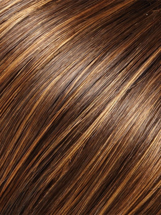 Color 6F27 = Caramel RIbbon: Medium dark brown with light red golden blonde highlights and tips