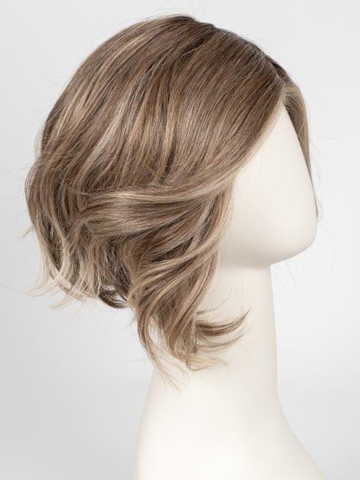 GF12-22SS CAPPUCCINO | Light Golden Brown Evenly Blended with Cool Platinum Blonde Highlights with Dark Roots