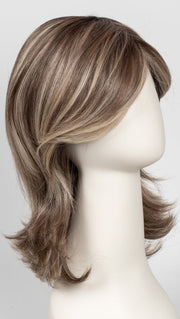 RL12/22SS | SHADED CAPPUCCINO | Light Golden Brown Evenly Blended with Cool Platinum Blonde Highlights and Dark Roots