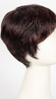 Color AUBERGINE-MIX = Darkest Brown with hints of Plum at base and Bright Cherry Red and Dark Burgundy Highlights