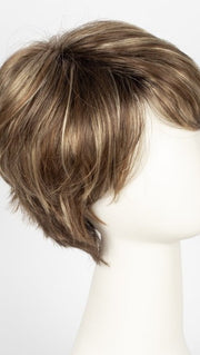 Color Tobacco-Rooted = Medium Brown base with Light Golden Blonde highlights and Light Auburn lowlights and Dark Roots