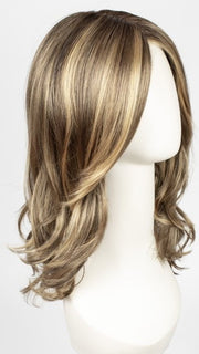 24BT18S8 | Medium Natural Ash and Light Natural Gold Blonde Blend, Shaded with Medium Brown