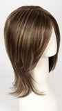 ALMOND ROCKA R | Rooted Dark Golden Brown base color with Strawberry Blonde and Bright Cooper evenly blended highlights