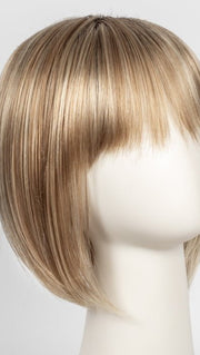 CREAMY-TOFFEE-R | Light Platinum Blonde and Light Honey Blonde evenly blended with dark roots