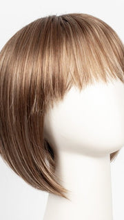 MAPLE-SUGAR-R | Rooted Medium Brown with Light Honey Brown Base and Strawberry Blonde highlights