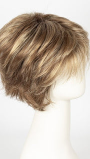 MAPLE-SUGAR-R | Rooted Dark with Light Honey Brown base with Strawberry Blonde highlights