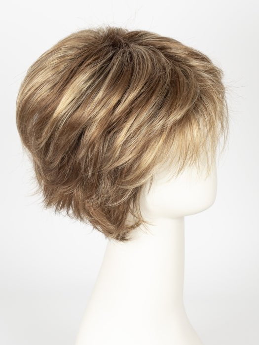 MAPLE-SUGAR-R | Rooted Dark with Light Honey Brown base with Strawberry Blonde highlights