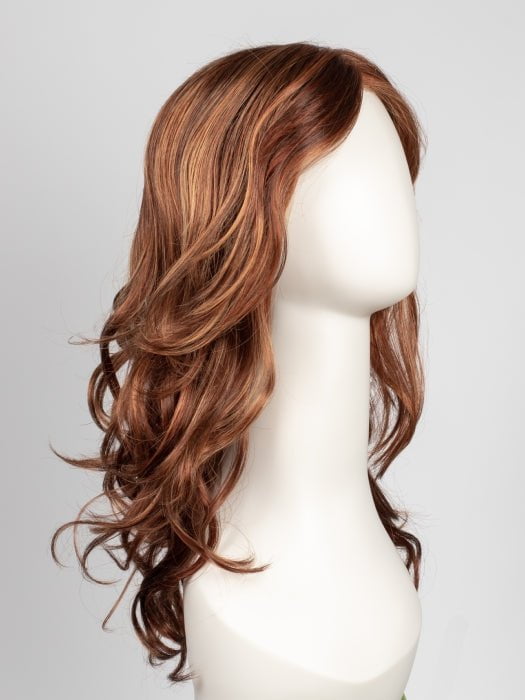 R133/24H | Dark Brown with Auburn and Pale Golden Blonde Highlights