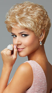 Waved layers beautifully blend to a neck-hugging, tapered nape.