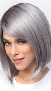 VADA by AMORE in SMOKY-GRAY-R | Dark Roots blended to medium Gray with Silver Highlights and Blue Undertones
