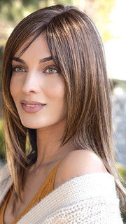 ARDEN by Amore in CHOCOLATE-TWIST | Cappucino Base, Coppery Blond Highlights and Tipped Ends