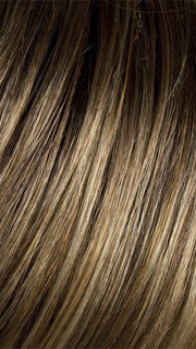 BERNSTEIN ROOTED | Light Brown base with subtle Light Honey Blonde and Light Butterscotch Blonde highlights and Dark Roots