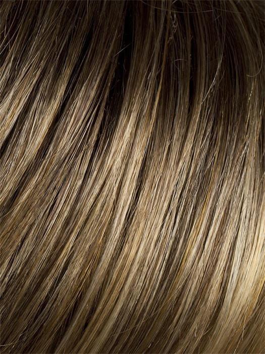 BERNSTEIN ROOTED | Light Brown base with subtle Light Honey Blonde and Light Butterscotch Blonde highlights with Dark Roots