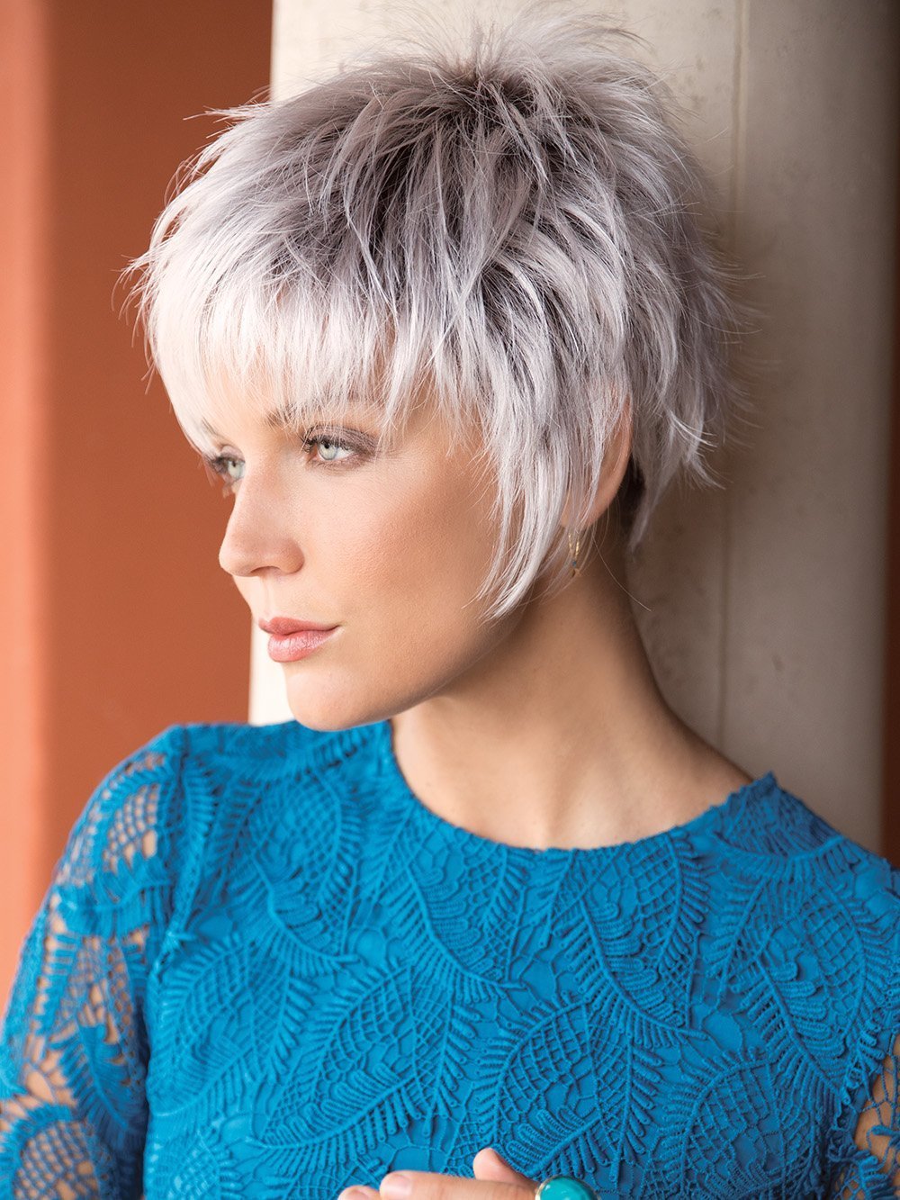 Billie by Noriko is a short pixie style wig.