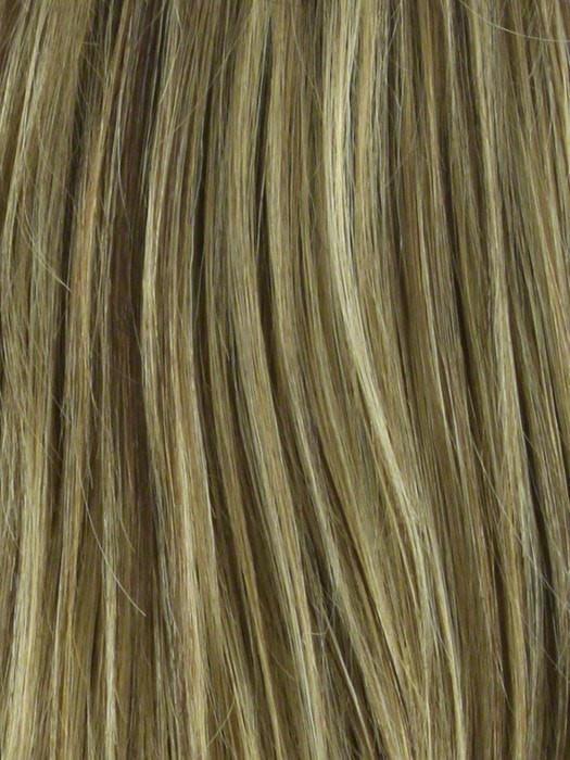 BUTTER-PECAN-R | Rooted Dark with a Light Golden Blonde base with Brown and Medium Auburn evenly blended lowlights