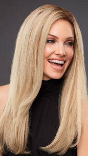 BLAKE PETITE Wig by JON RENAU in 12FS8 | Medium Natural Gold Blonde, Light Gold Blonde, Pale Natural Blonde Blend, Shaded with Dark Brown