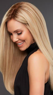 12FS8 | Medium Natural Gold Blonde, Light Gold Blonde, Pale Natural Blonde Blend, Shaded with Dark Brown
