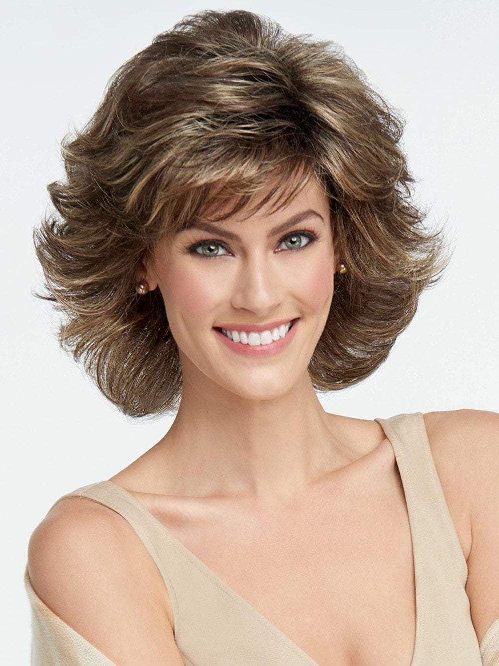 BREEZE by RAQUEL WELCH in SS10 SHADED CHESTNUT | Rich Medium Brown Evenly Blended with Light Brown Highlights and Dark Roots