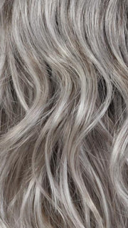 CHROMERT1B | Gray and White with 25% Medium Brown Blend and Off-Black Roots