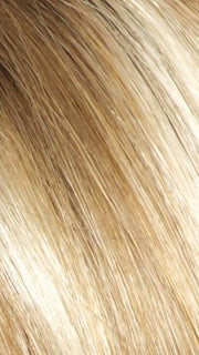 CREAMY-TOFFEE-R | Rooted Dark with Light Platinum Blonde and Light Honey Blonde evenly blended