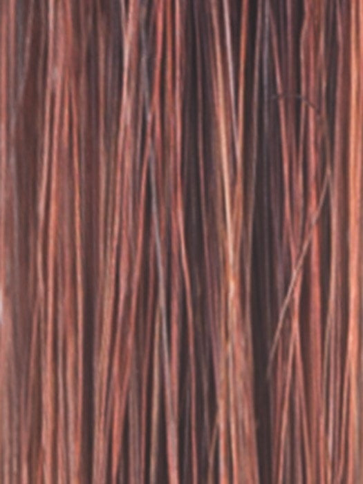 Color Crimson-LR = Deep Burgundy Root Shifting to Light Coppery tone