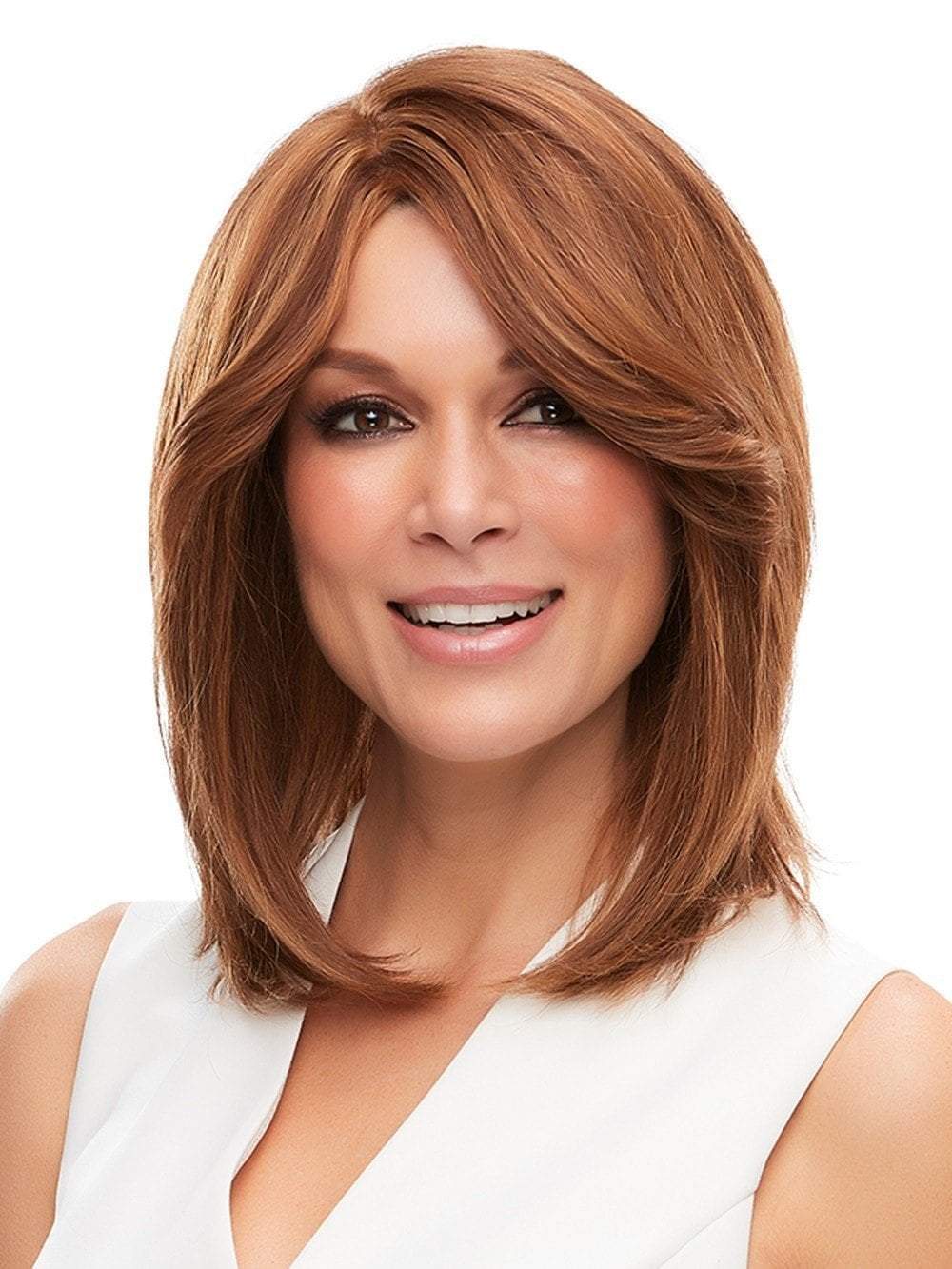 CARA by Jon Renau in 6F27 | Dark Brown with Natural Red-Gold Blonde Highlights and Tips