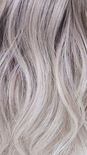 CHROME | Medium Grey with Platinum Tips, Dark Brown Roots