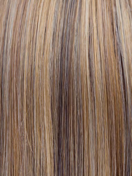 BUTTER-PECAN-R | Dark Blonde with Light Golden Blonde Base Evenly Blended with Brown and Medium Auburn with Dark Brown roots