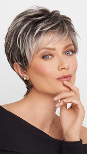 CRUSHING ON CASUAL by Raquel Welch in SS44/60 SHADED SUGARED LICORICE | Salt Dark Brown with Subtle Warm Highlights  Roots