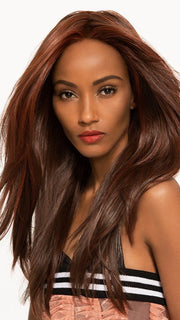 GLAM by TressAllure in 10/130R | Bright Red with Medium Brown Roots