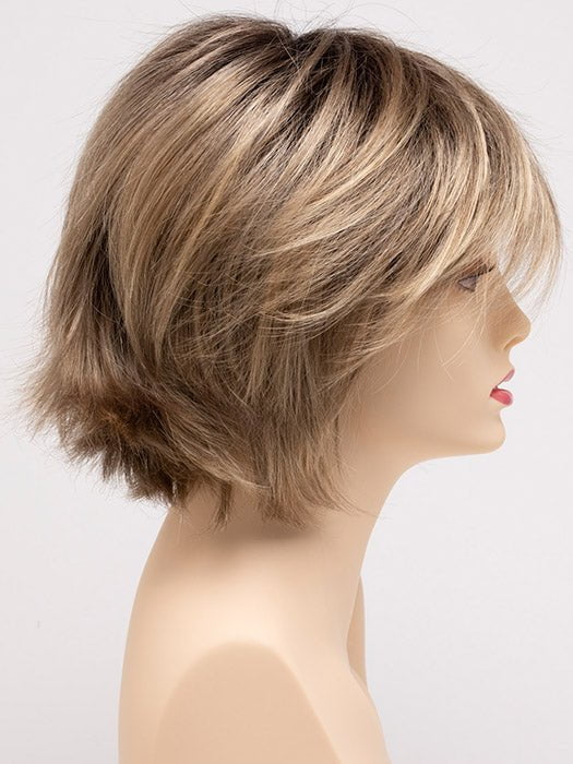 SAHARA-BLONDE | Softer Dark Blonde with Light Golden Blonde, and features Chestnut Roots