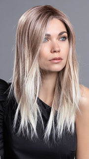 DIVA by Ellen Wille in CANDY-BLONDE-ROOTED 101.27.60 | Dark Strawberry Blonde Tipped with Pearl Platinum and Pearl White with Dark Shaded Roots