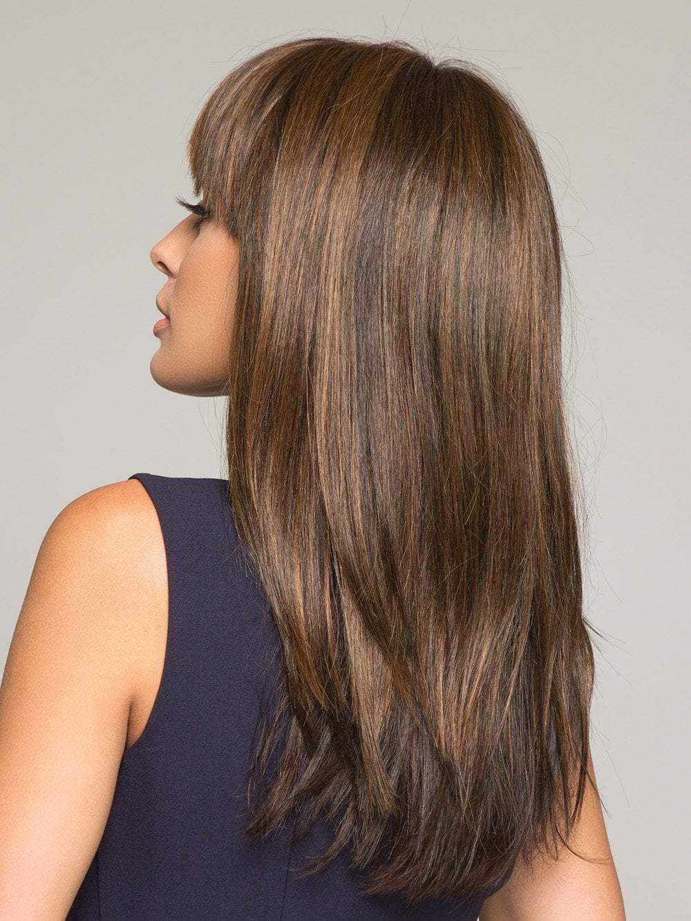 TARYN by ENVY in MEDIUM BROWN | Medium Brown with natural highlights (This piece has been styled and straightened)