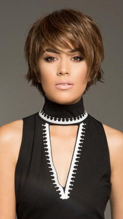 SKY by Ellen Wille in HOT MOCCA ROOTED | Medium Brown, Light Brown, and Light Auburn Blend with Dark Roots