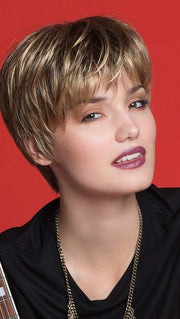 TOOL by Ellen Wille in DARK-SAND-ROOTED | Light Brown base with  Lighest Ash Brown and Medium Honey Blonde blend and Dark Roots