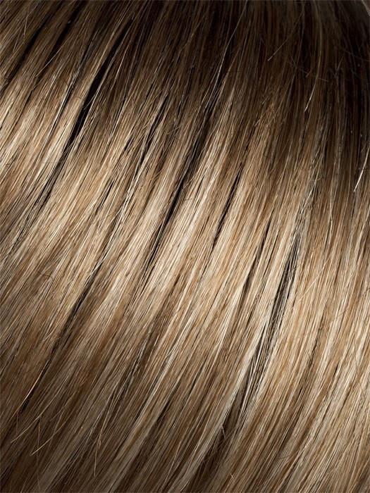 DARK-SAND-ROOTED | Light Brown Base with  Lightest Ash Brown and Medium Honey Blonde Blend and Dark Roots