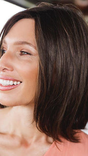 FLIRT by ELLEN WILLE in DARK CHOCOLATE ROOTED | Dark Brown base with Light Reddish Brown highlights with Dark Roots