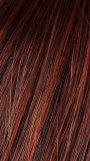 Color Hot-Chili-Rooted = Bright Copper Red and Medium Burgundy Red Blend with Medium to Dark Brown Roots