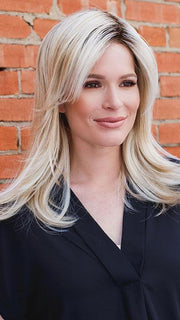IMPRESS by ELLEN WILLE in PASTEL BLONDE ROOTED | Pearl Platinum, Dark Ash Blonde, and Medium Honey Blonde mix with Roots