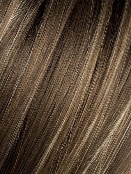 Color Tobacco-Rooted = Medium Brown base with Light Golden Blonde highlights and Light Auburn lowlights and Dark Roots