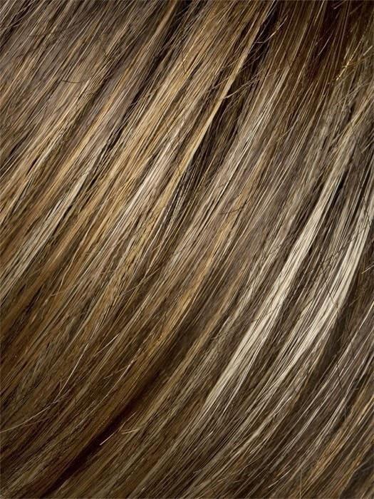 TOBACCO-MIX | Medium Brown base with Light Golden Blonde highlights and Light Auburn lowlights (AUBURN UNDERTONES ARE MORE VIBRANT AND DO NOT SHOW WELL IN THE COLOR SWATCH)