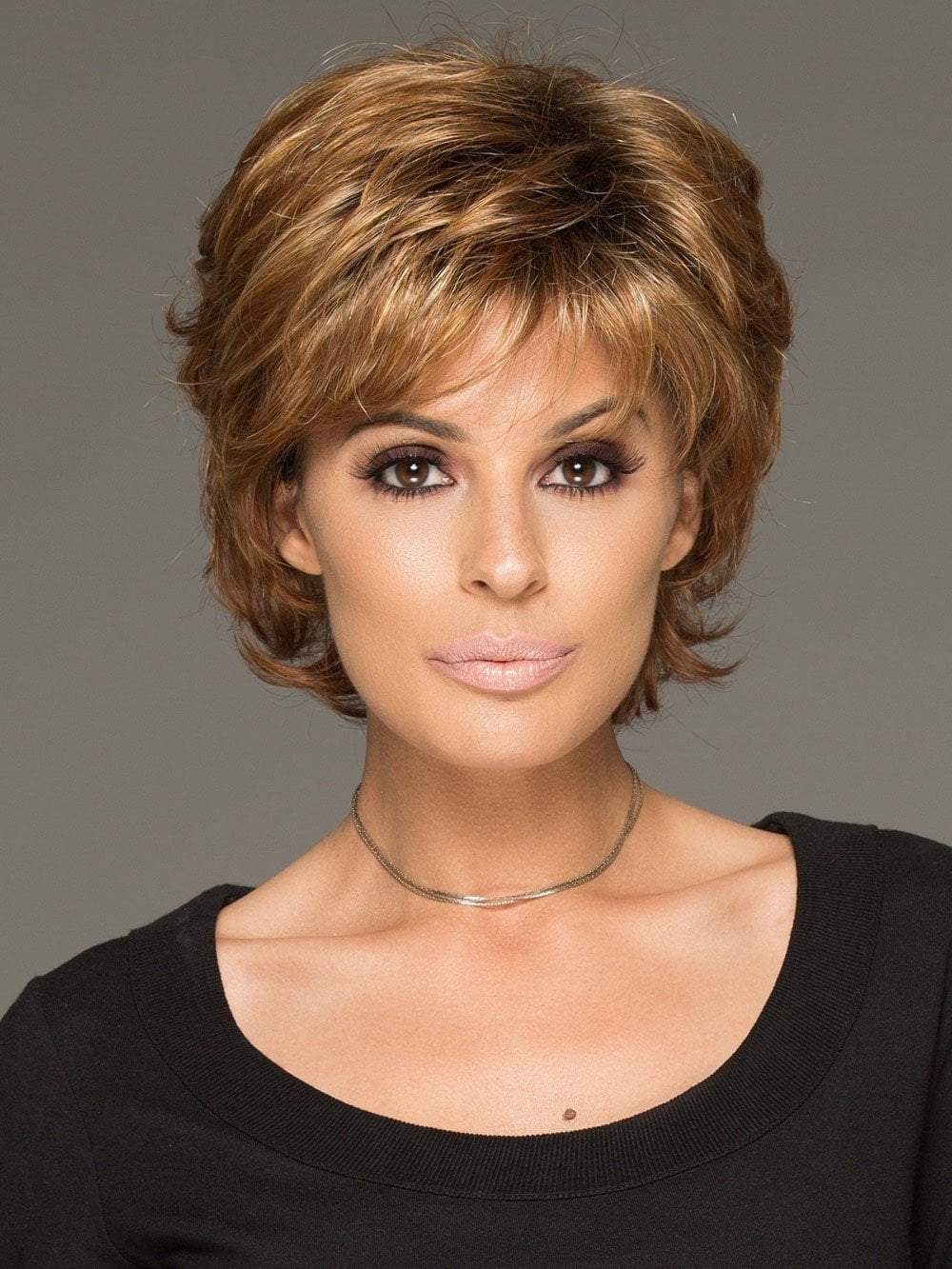 From spiky to softer this short wig is designed to compliment many age ranges