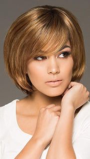 HALEY by Envy in CREAMED COFFEE | Medium Brown roots and base with Cinnamon and Golden Blonde highlights