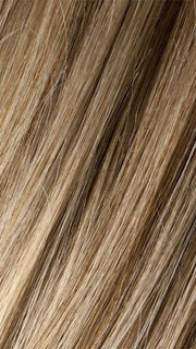 SANDY-BLONDE-ROOTED | Medium Honey Blonde, Light Ash Blonde, and Lightest Reddish Brown blend with Dark Roots