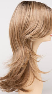 SPARKLING-CHAMPAGNE | Medium Brown roots with overall Strawberry Blonde base and soft Golden Blonde highlights