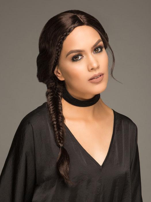 The Philo Side Braid by Forever Young is a braided wig with a center part and lace front.