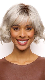 FELIX by Rene of Paris in MILKY-OPAL-R | A Blend of Creamy Blonde and White Blonde Rooted with Warm Brown