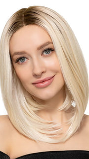 UNDER CUT BOB by TressAllure in 613/1001/R18 | Vanilla Blonde Platinum White Blend Rooted Ash Brown